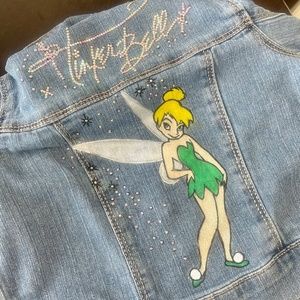 Hand painted and rhinestoned tinkerbell jacket